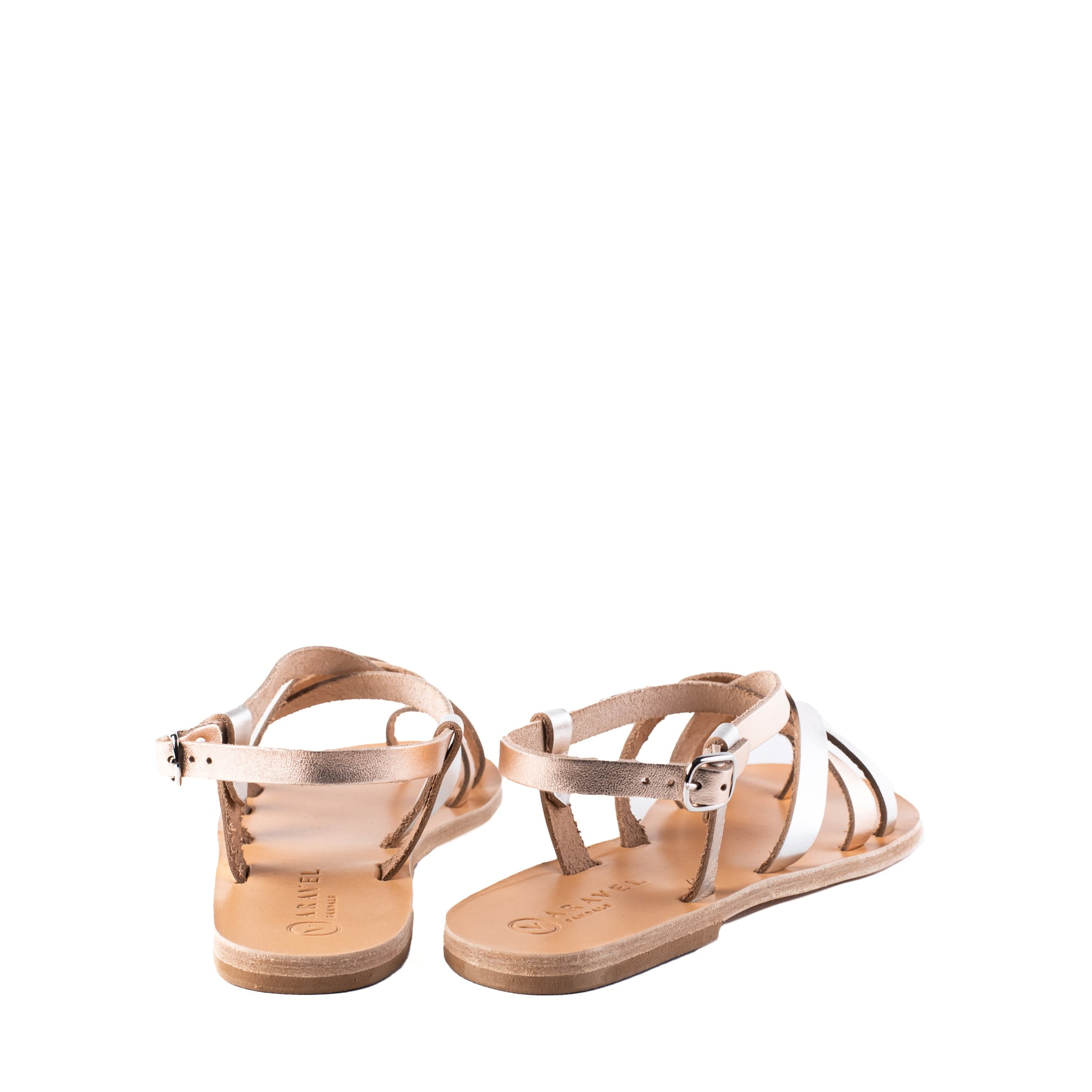 Lofou classic Aravel All Leather Ancient Greek Sandal Bronze Silver 816