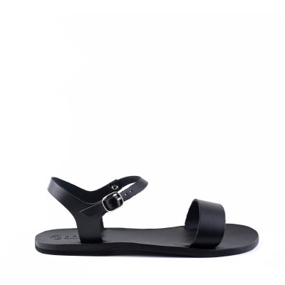 Inia Classic Ancient Greek All Leather Aravel Sandal Black