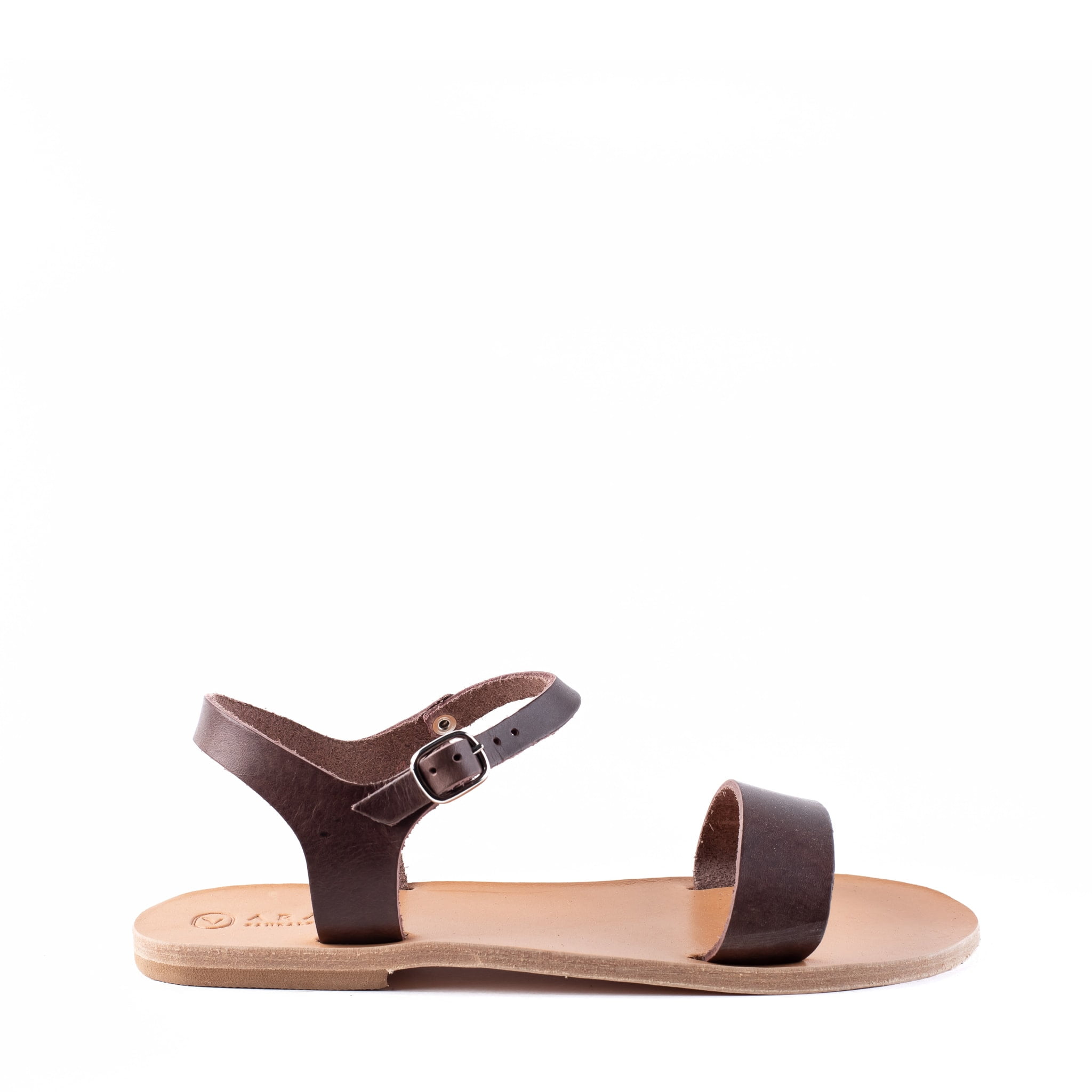 Inia Classic Ancient Greek All Leather Aravel Sandal Brown