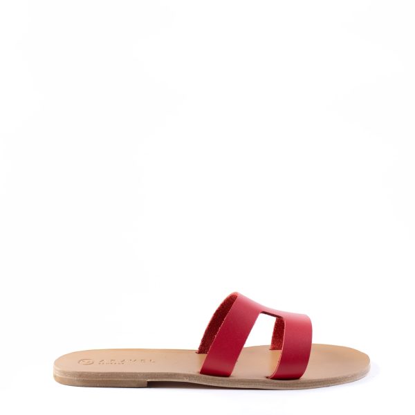 Sotira Slide Sandal Classic Aravel’s All Nappa Leather Red
