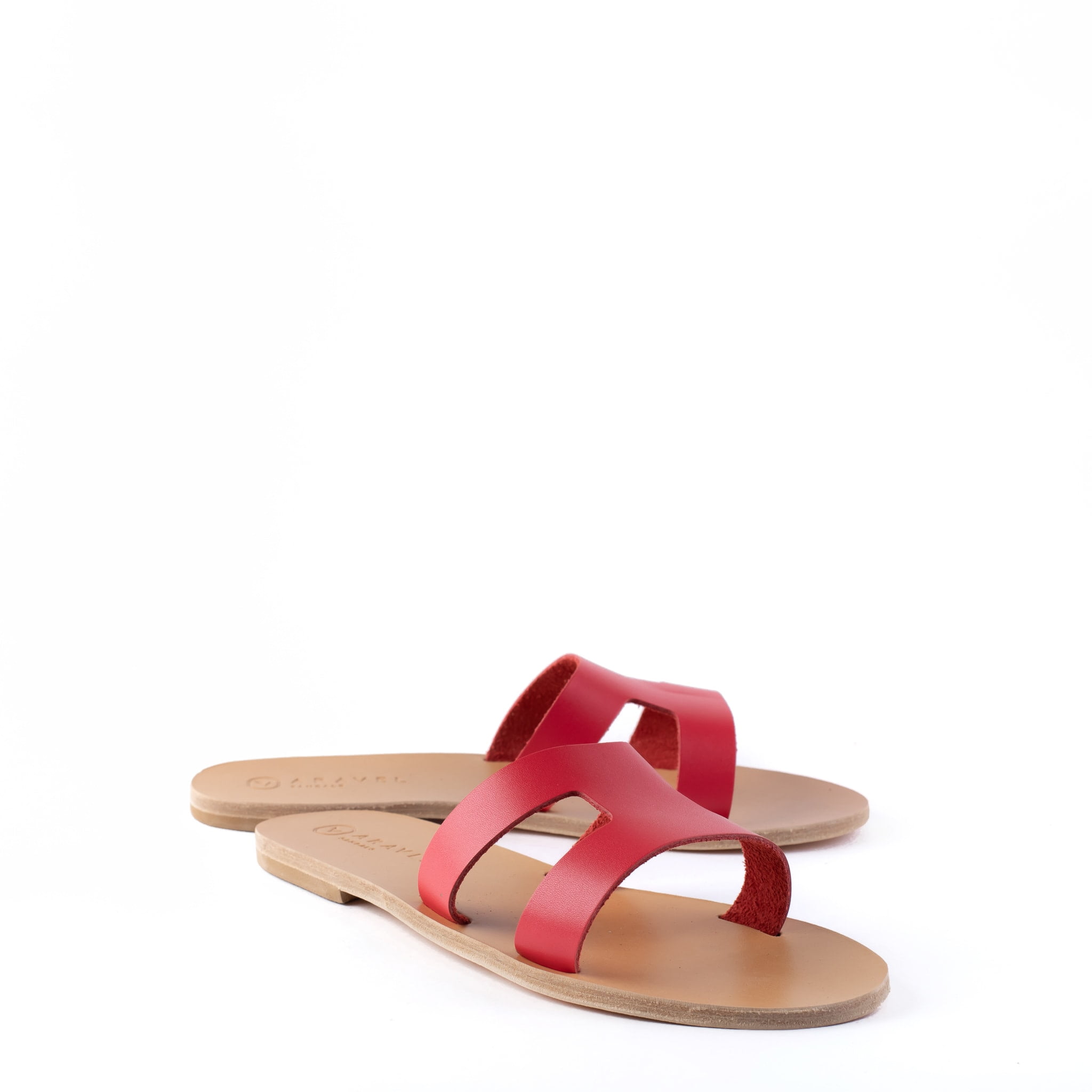 Sotira Slide Sandal Classic Aravel’s All Nappa Leather Red