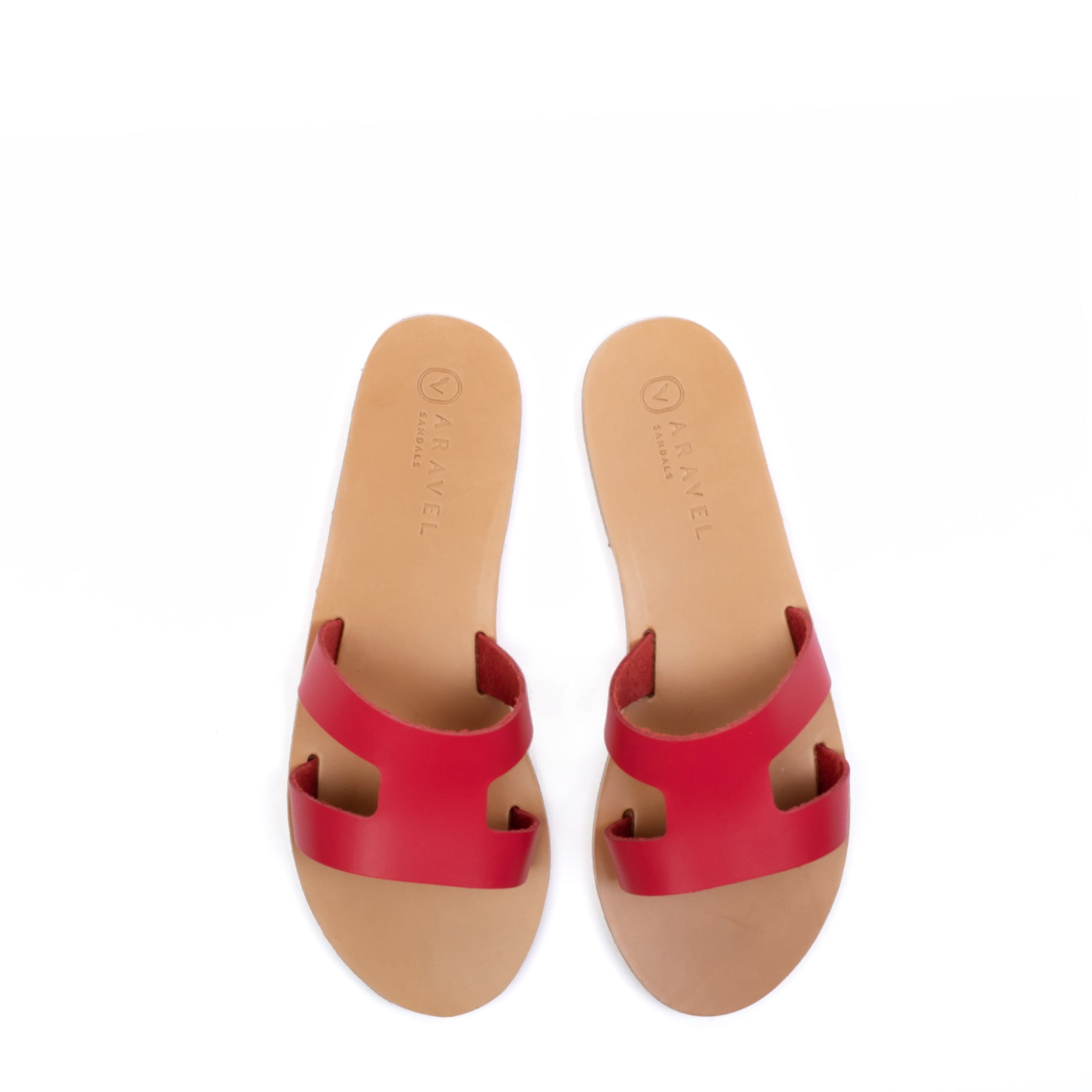 Sotira Slide Sandal Classic Aravel’s All Nappa Leather Red