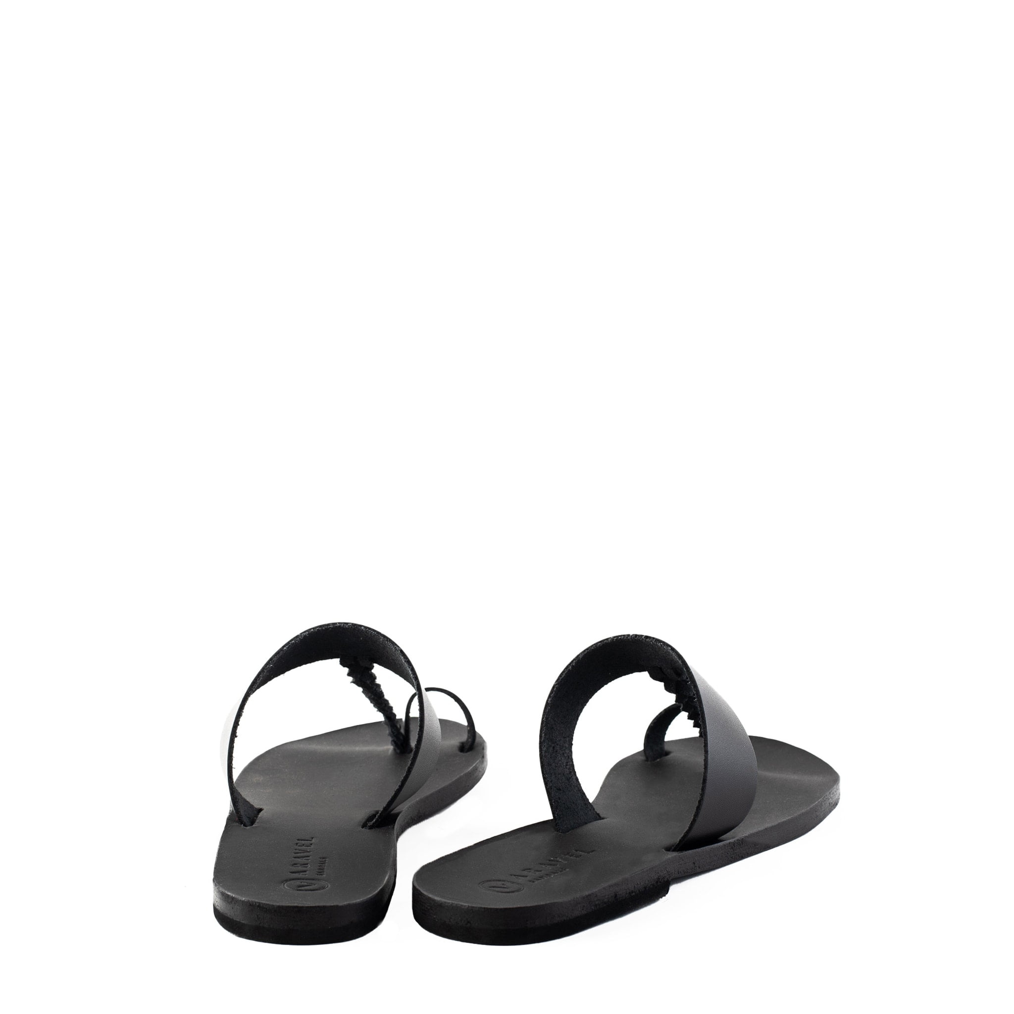Sogia’s handmade all leather slip on classic Greek Sandal - Black