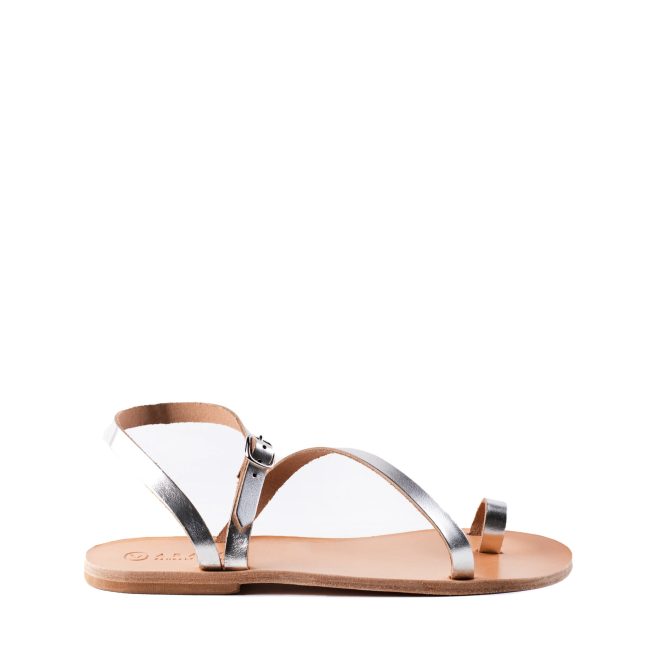 Feleia Classic Handcrafted Crossover Aravel Sandal Silver