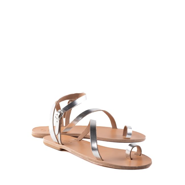 Feleia Classic Handcrafted Crossover Aravel Sandal Silver