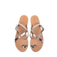 Feleia Classic Handcrafted Crossover Aravel Sandal Silver