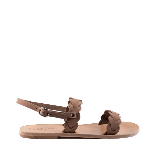 Ol Nappa Leather Designer Classic Aravel Womens Sandal Brown Suede