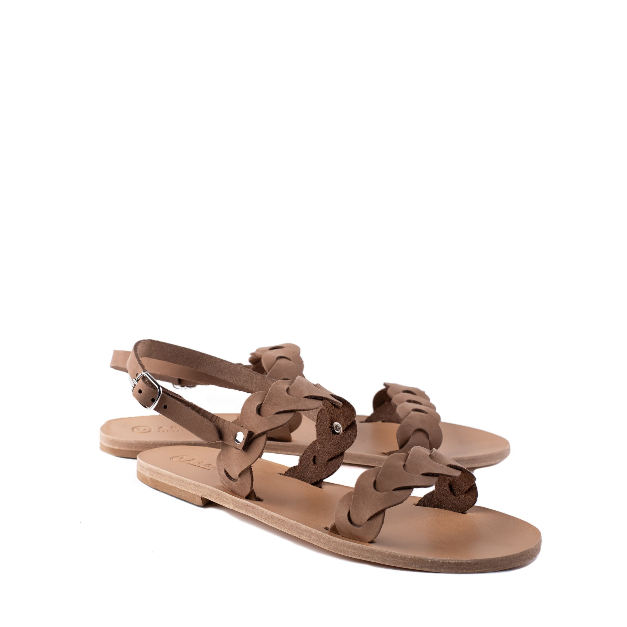 Ol Nappa Leather Designer Classic Aravel Womens Sandal Brown Suede