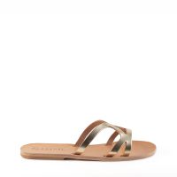 Kath Slip On Nappa Leather Womens Slide Classic Gold