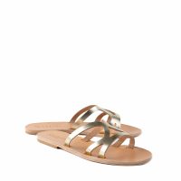 Kath Slip On Nappa Leather Womens Slide Classic Gold