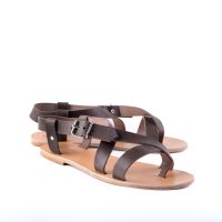 Timi All Italian Leather Classic Greek Sandal Brown Natural