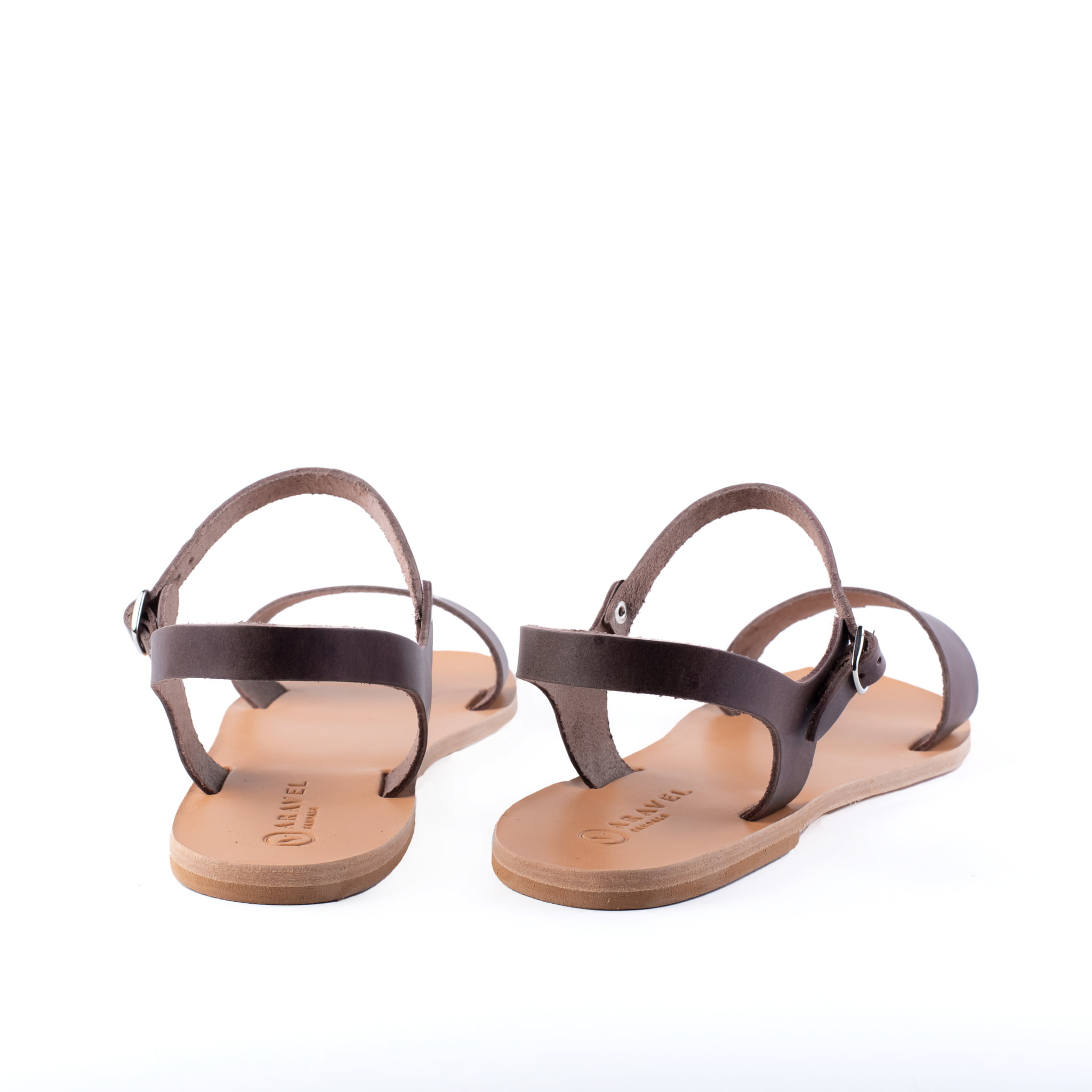 Kornos Designer Classic Handcrafted All Leather Sandal For Men Brown Natural