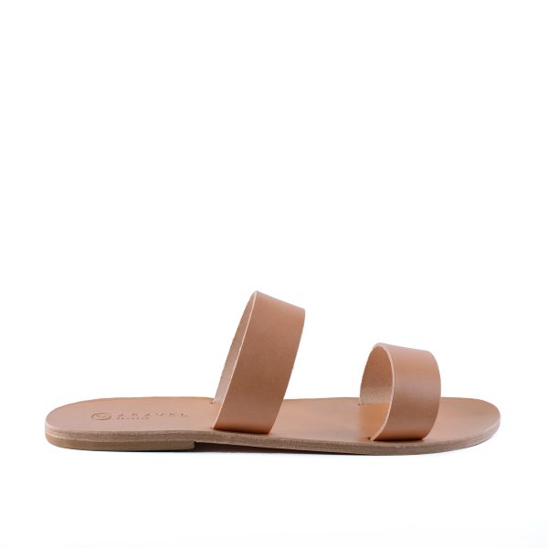Agia Classic Slip-on Aravel All Leather Men’s Slide Sandal Natural