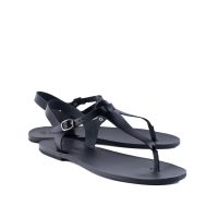 Agros Classic All Leather Aravel Greek Sandal For Men Black