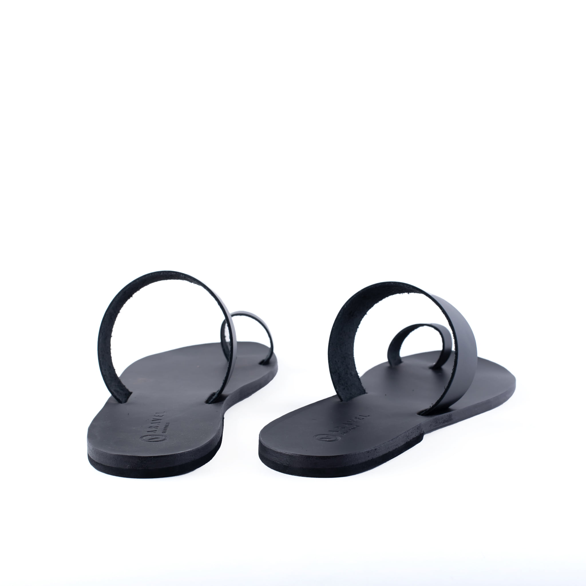 Lefka All Leather Classic Greek designer mens slip on Sandal Black