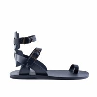 Maroni Classic All Leather Greek Sandal For Men Black