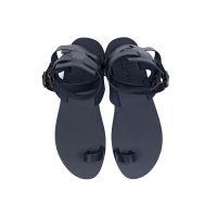 Maroni Classic All Leather Greek Sandal For Men Black