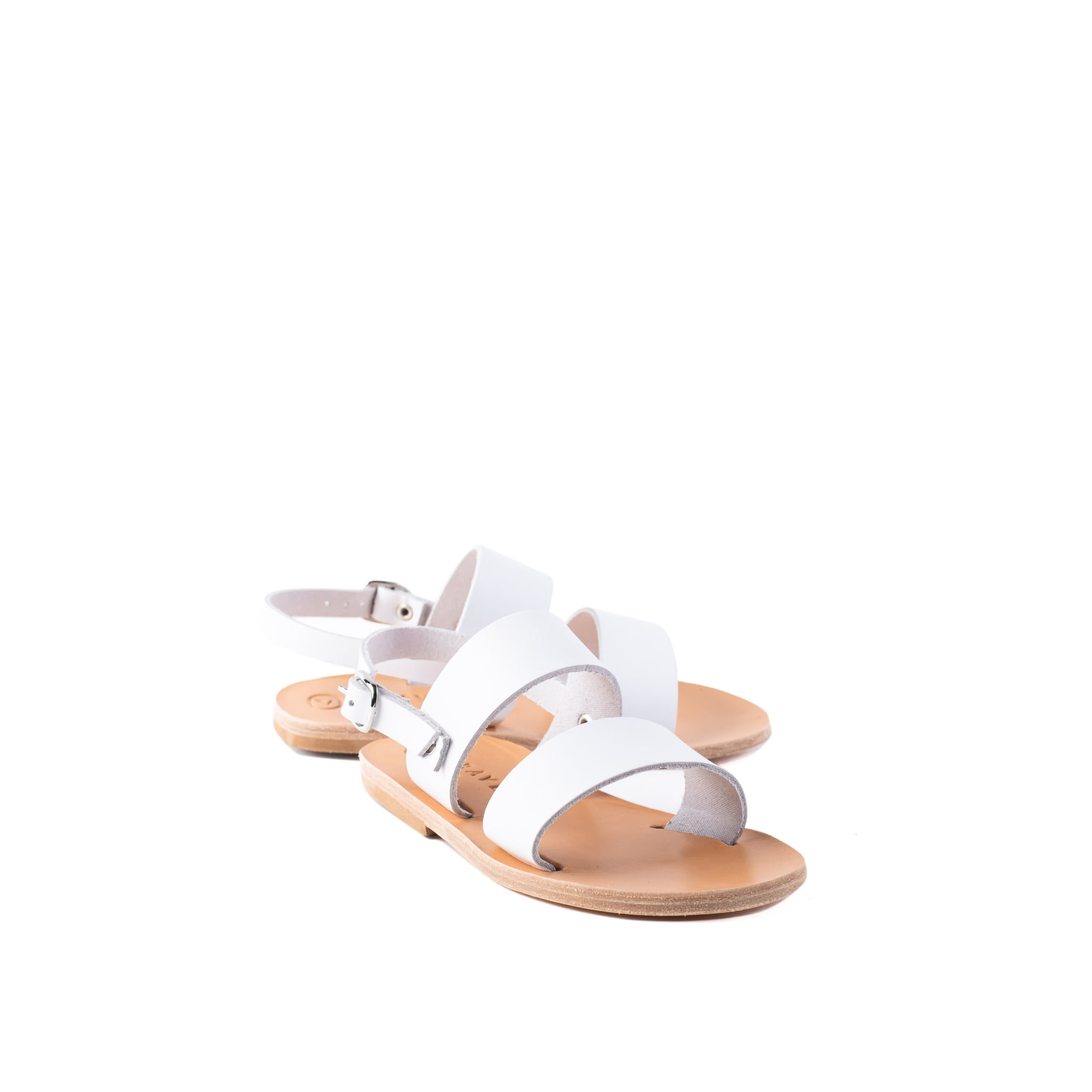 Moni All Italian Leather Designer Aravel Kids Sandal White