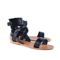 Xeros Classic All Leather Men’s Greek Sandal Black Natural