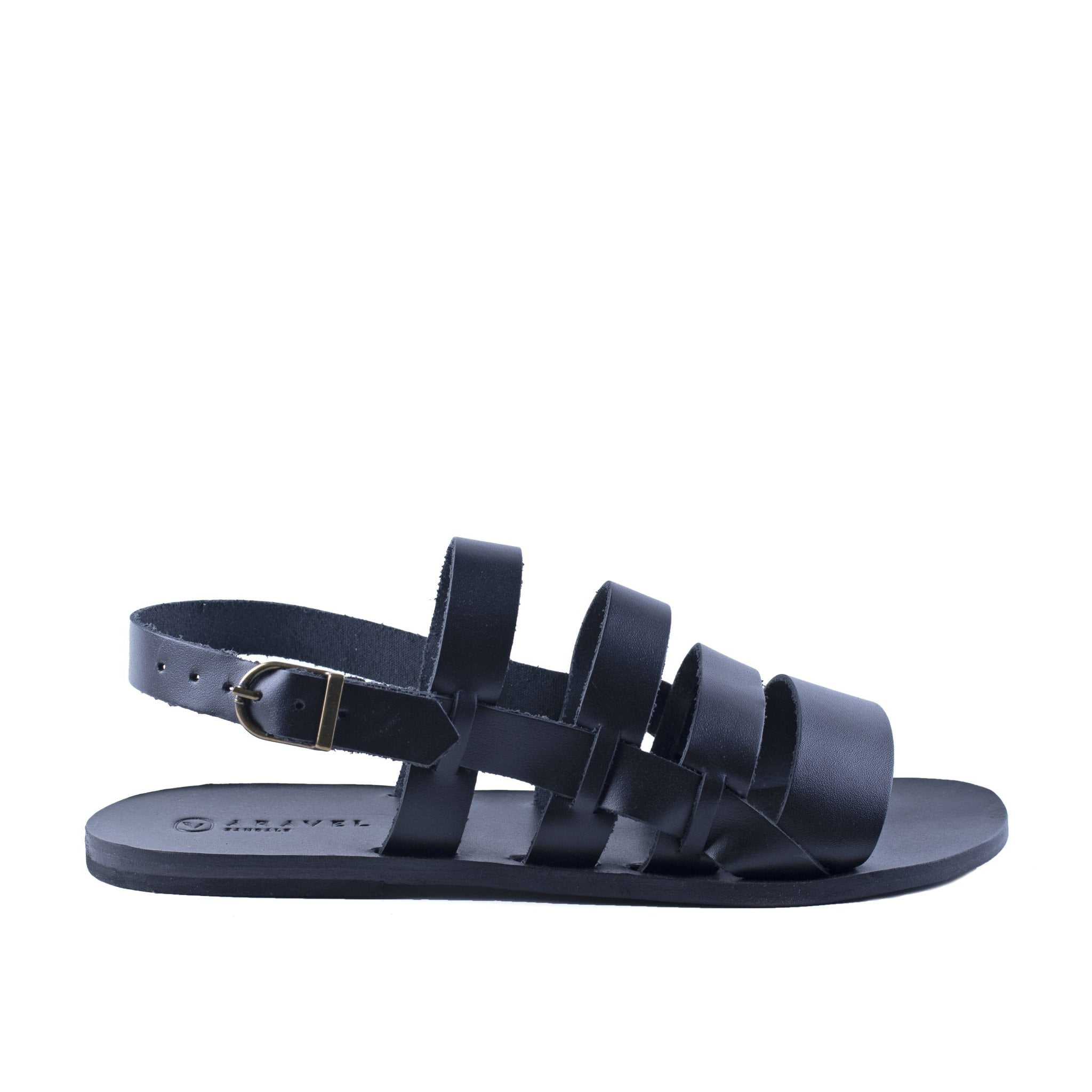 Malounta Classic Greek Men’s All Italian Leather Sandal Black