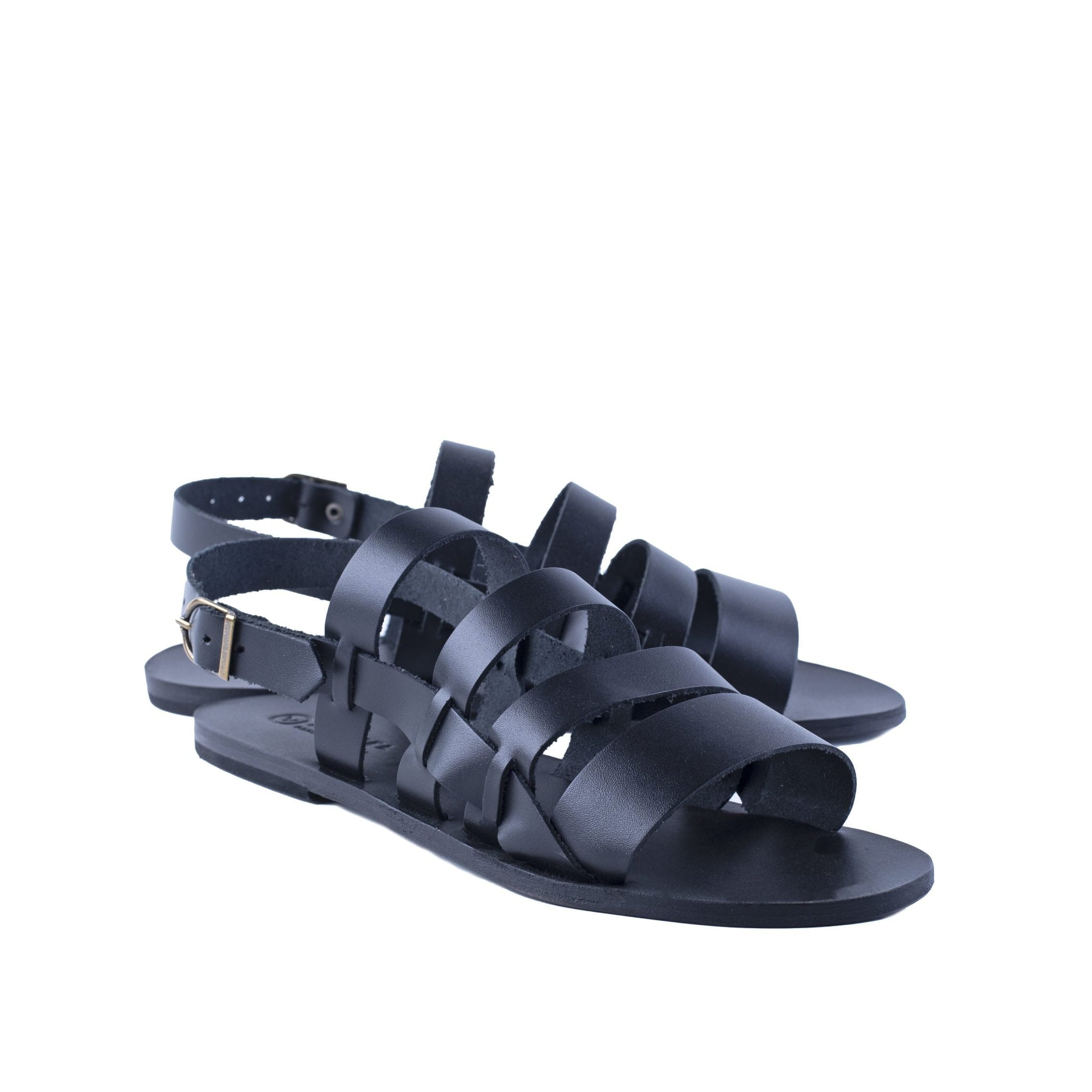 Malounta Classic Greek Men’s All Italian Leather Sandal Black