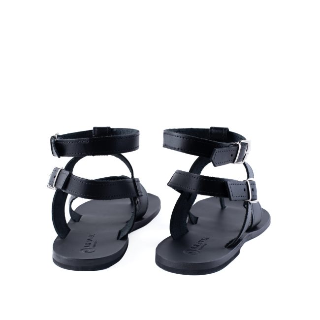 Bellapais Classic Gladiator All Leather Mens Designer Sandal Black