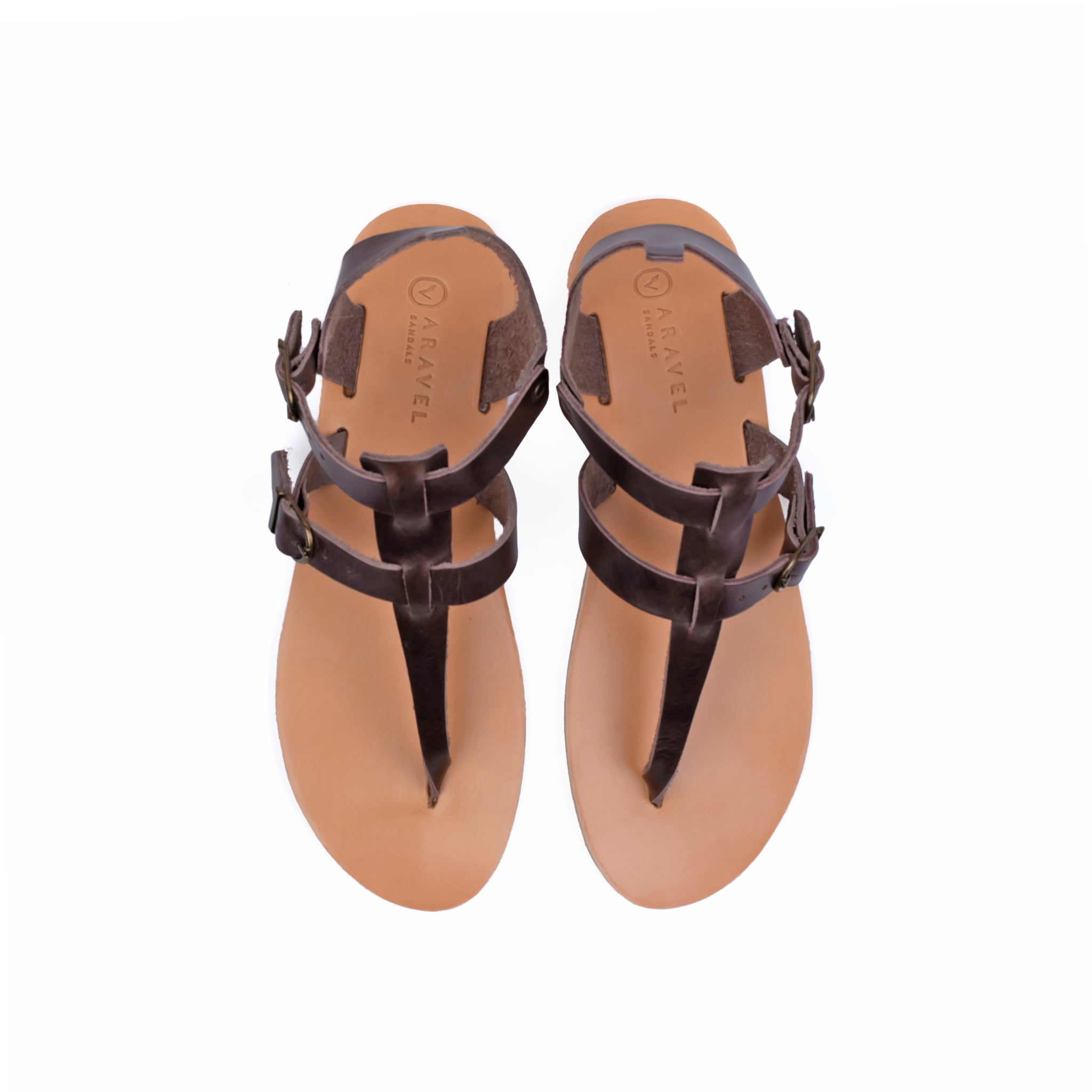 Athienou Classic All Leather Mens Handcrafted Gladiator Ancient Greek Sandal Brown Natural