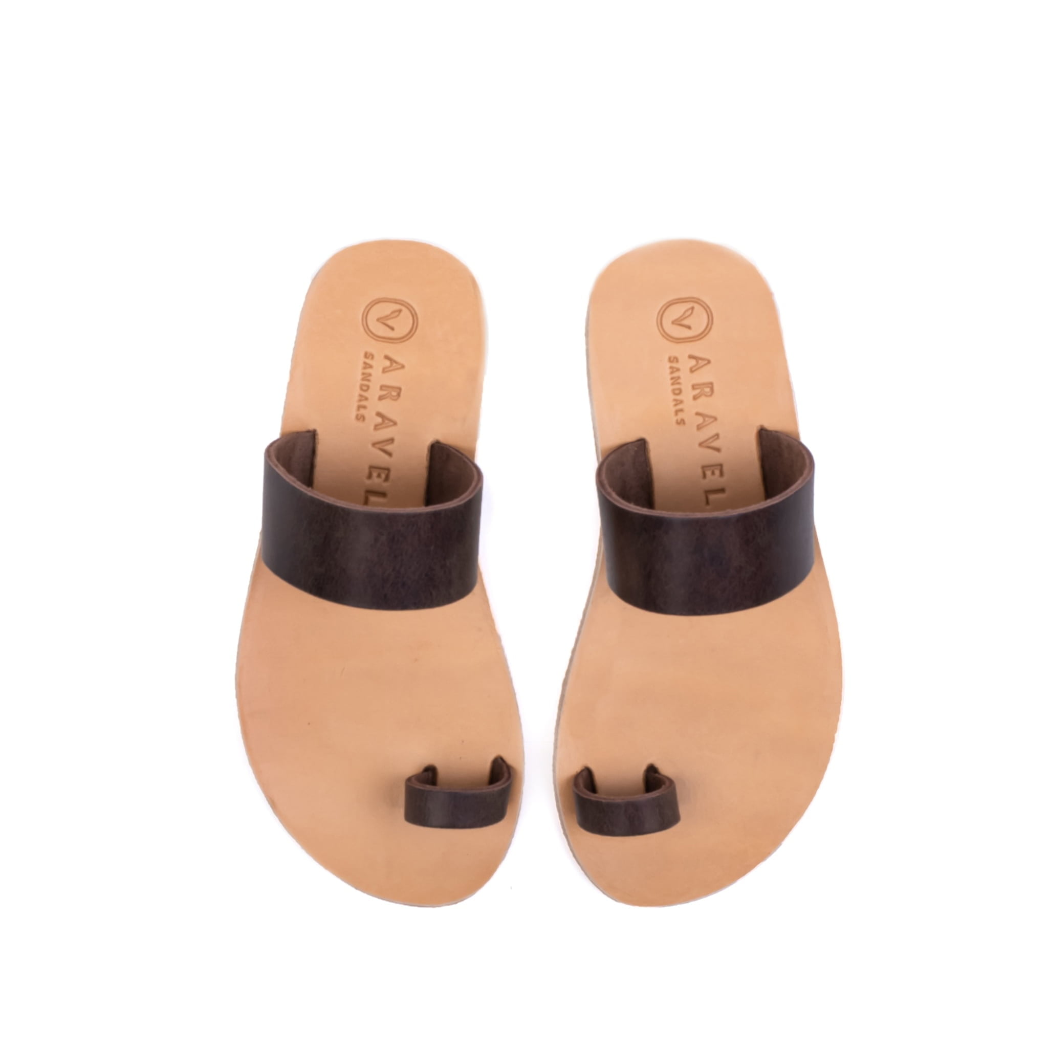 Milia Classic Handcrafted Aravel All Italian Leather Sandal Brown Natural