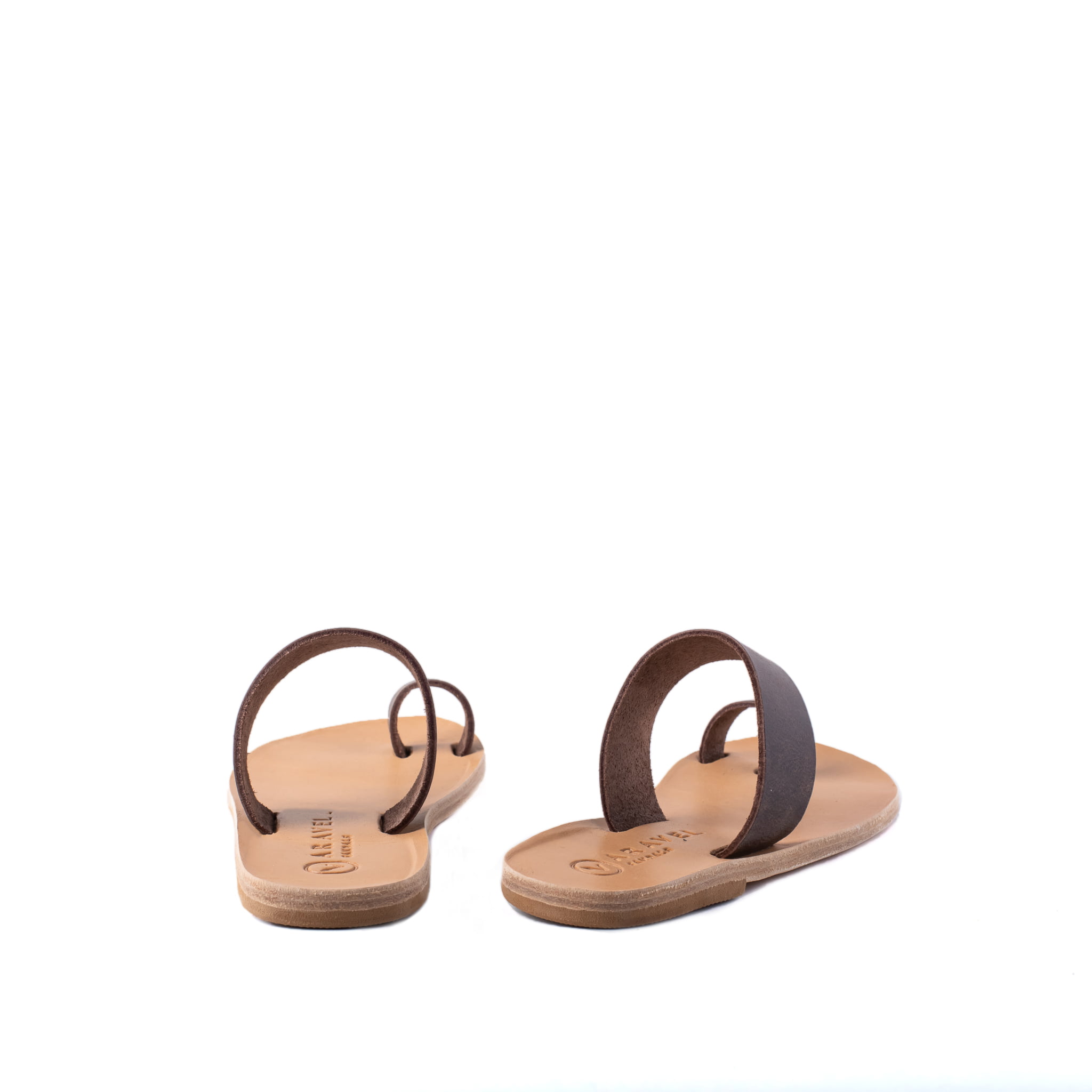 Milia Classic Handcrafted Aravel All Italian Leather Sandal Brown Natural